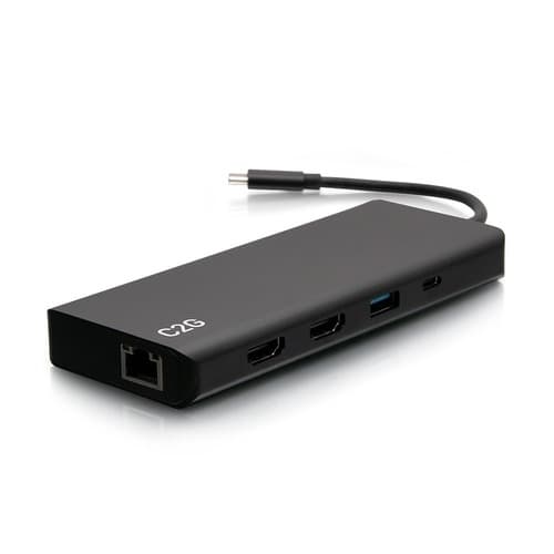 C2G C2G54488 USB-C 9-in-1 Dual Display Docking Station - Black - HDMI - Ethernet