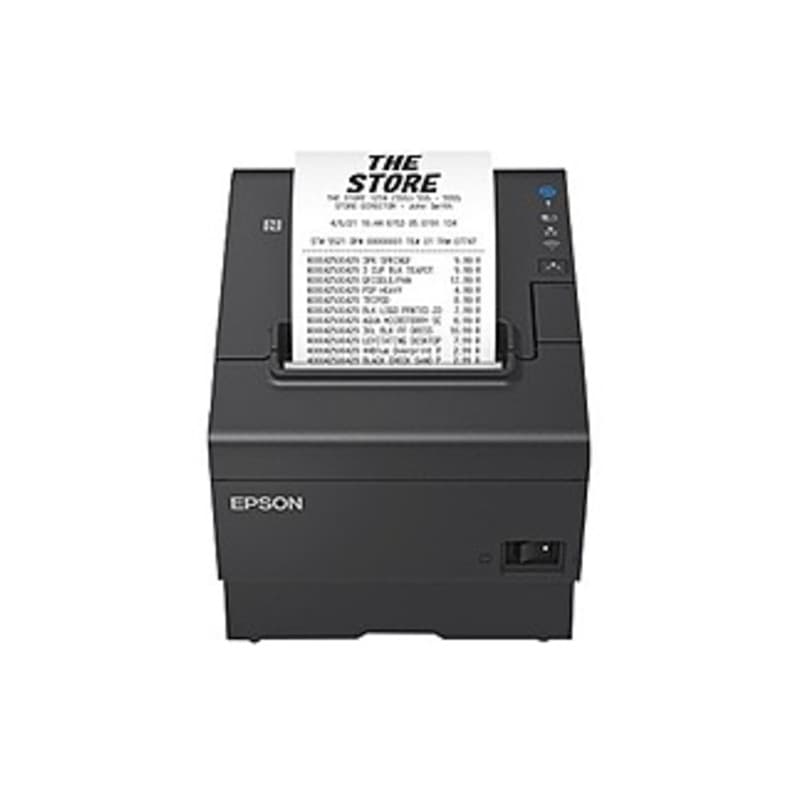 Epson OmniLink TM-T88VII Desktop Direct Thermal Printer - Monochrome - Receipt Print - Ethernet - USB - Yes - With Cutter - Black - 19.69 in/s Mono -