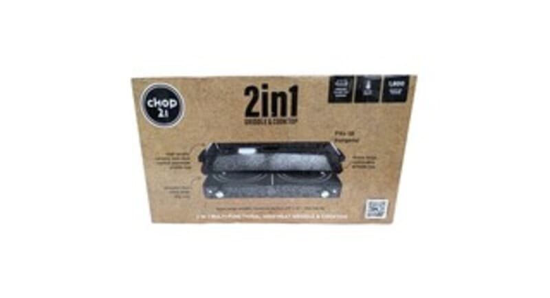 Kalorik Chop 21 2-in-1 Professional 22-inch Nonstick Extra-large Griddle and Dual Burner High Heat Ceramic Cooktop - Black