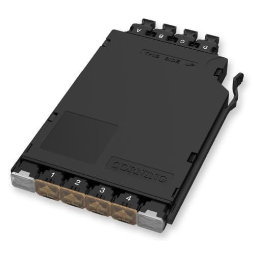 Corning EDGE 4x4 Mesh Module - 32-Fiber - Shuttered MTP (pinned) to MTP (Non-pinned) - Single-mode (OS2) - Black