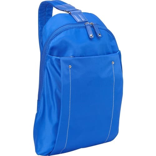 Francine Collection WIB Miami City FWB14BLMIAMI 14.1 Inches Laptop Slim Backpack - Blue - Twill Polyester - Microsuede Interior Material - Shoulder St