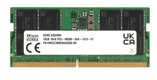 Hynix HMCG78MEBSA092N 16GB Memory Module - 1Rx8 - DDR5 - 4800 MHz - CL40 - 1.1 Volts - 262-Pin - SO-DIMM