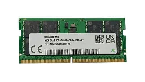 Hynix HMCG88AGBSA092N 32GB Memory Module - DDR5 - 5600 MHz - PC5-44800 - SO-DIMM - 262 Pin - Non-ECC Unbuffered - CL40- 2RX8 - 1.1 Volts