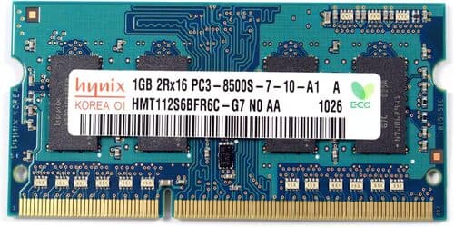 Hynix HMT112S6BFR6C-G7 1 GB Memory Module - 2Rx16 - DDR3 - 1066 MHz - CL7 - 204-Pins - 1.5 Volts - SO-DIMM