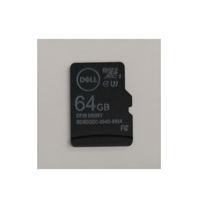 Dell HN59Y 64 GB Micro SD Card for USB 3.0 Intel C621, C246 I/O Controllers - iDRAC - Vflash - Class 10 - U3 - SDXC - SDSDQEC-064G-859A