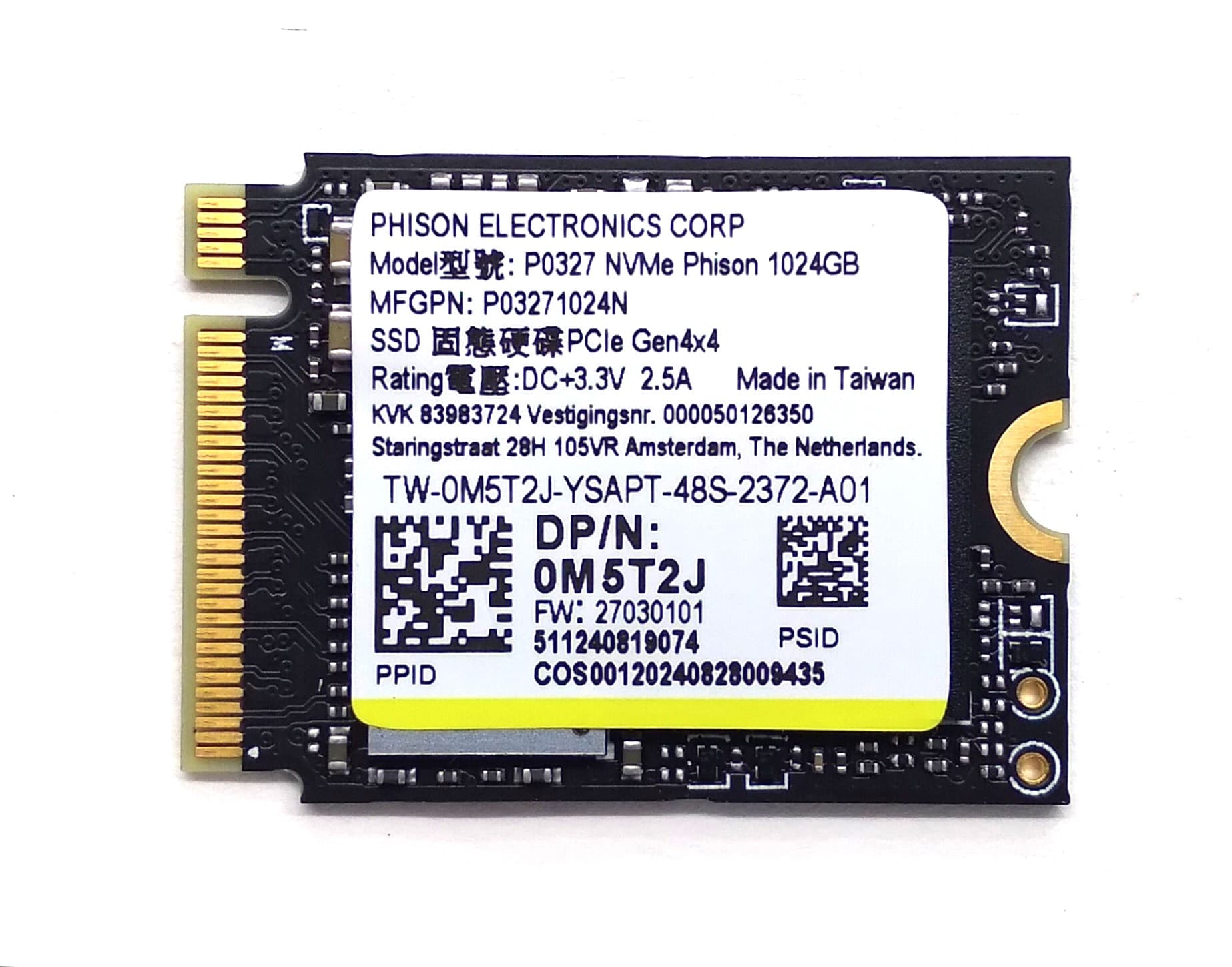 Dell P0327 M5T2J 1 TB Solid State Drive