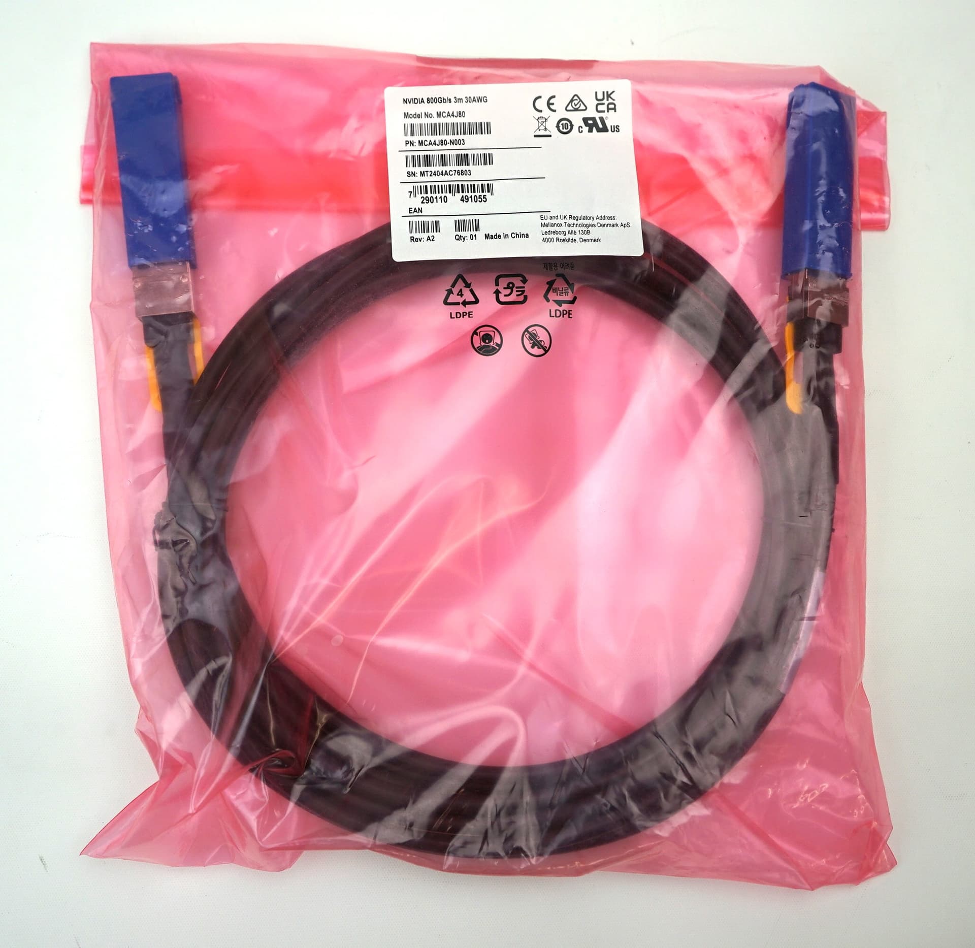 Nvidia HPE MCA4J80-N003 9.84-feet (3m) InfiniBand NDR Switch-Switch