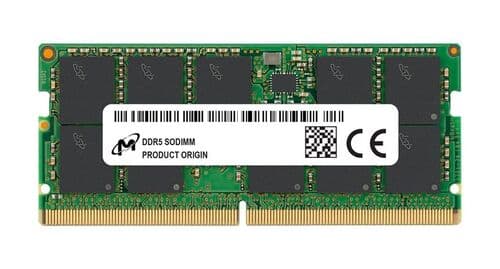 Micron MTC16C2085S1SC48BA1 32GB Memory Module - DDR5 - 4800 MHz - PC5-38400 - SO-DIMM - 262 Pin - Non-ECC Unbuffered - CL40 - 2RX8 - 1.1 Volts