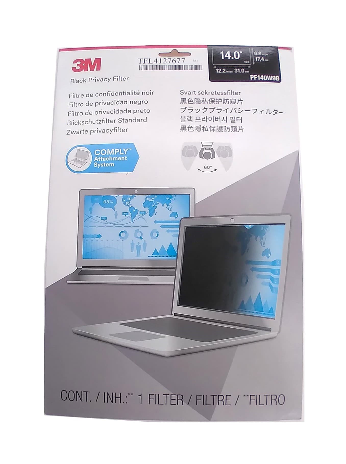 3M PF14.0W9B 14-inch Privacy Screen