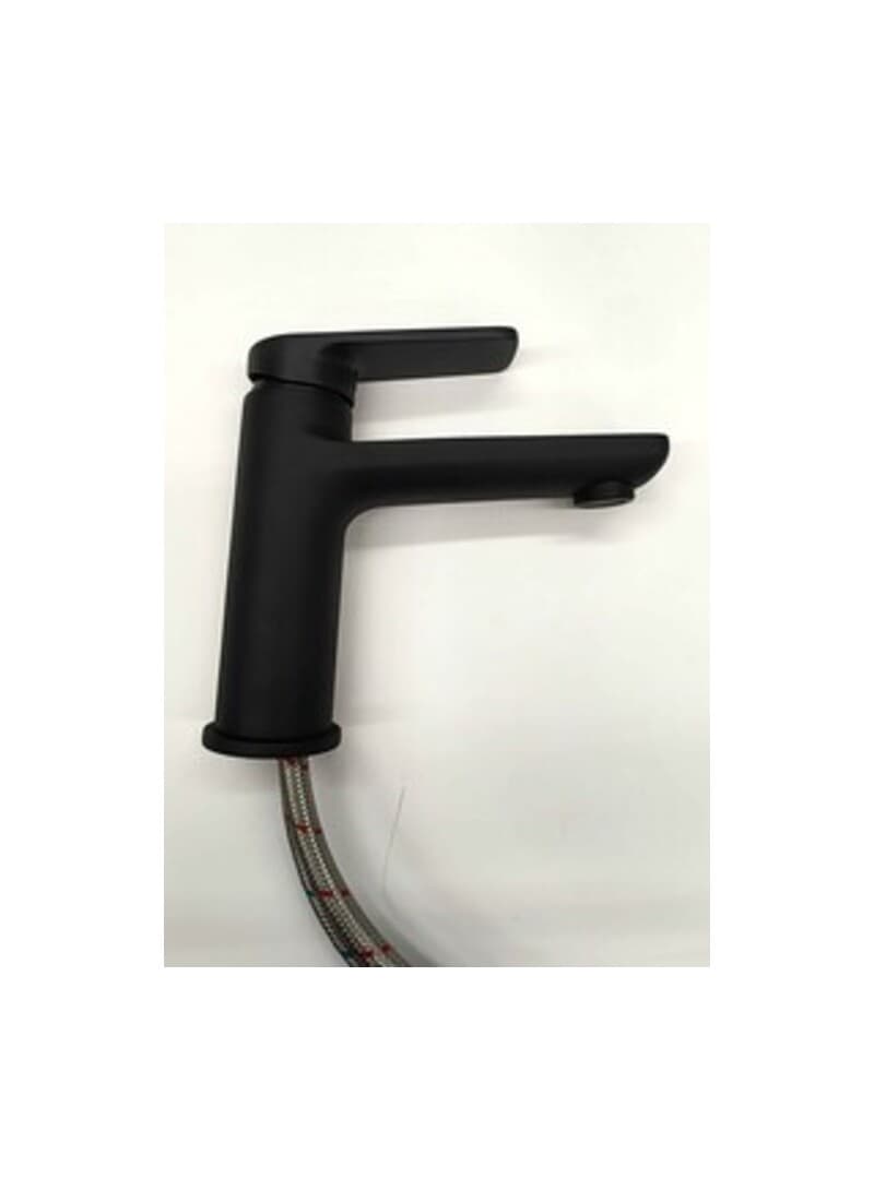 8-inch Widespread Single-hole Lever Handle Bathroom Sink Faucet With Deckplate - Matte Black