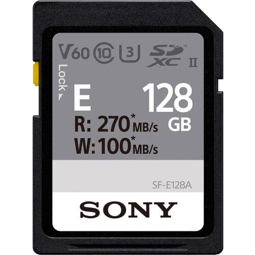 Sony SF-E128A 128GB E-series UHS-II SDXC Class 10 U3 Memory Card