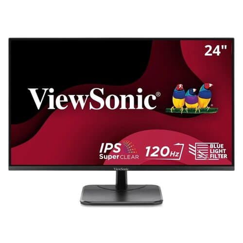 Viewsonic VA2456A-MHD 24 inches IPS Monitor - Black - 1080P - 120 Hertz - Adaptive Sync, HDMI, Monitorport - VGA
