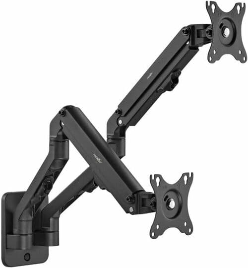 Rocstor ErgoReach Y10N014-B1 Ew1 Premium Dual Ergonomic Wall-mount Monitor Arm - Black