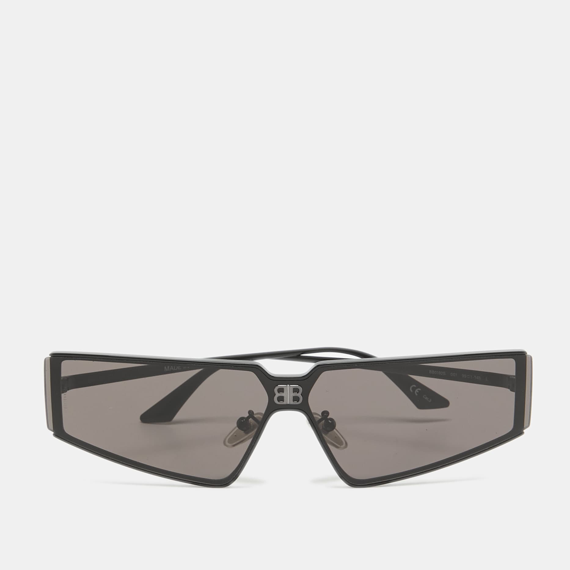 Balenciaga Black/Grey BB0192S Geometric Sunglasses