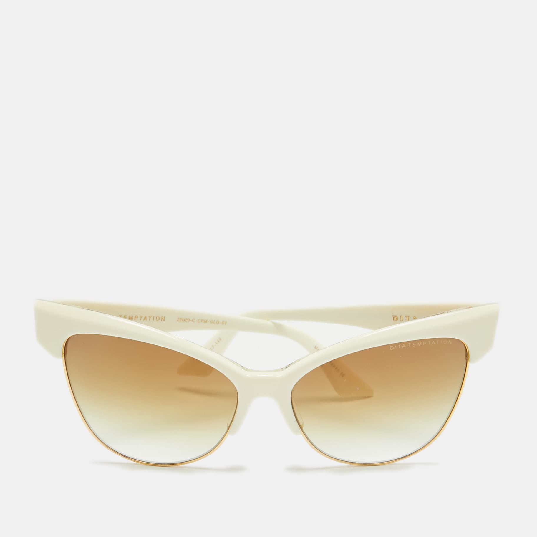 Dita Off White/Brown Gradient Temptation Cat Eye Sunglasses