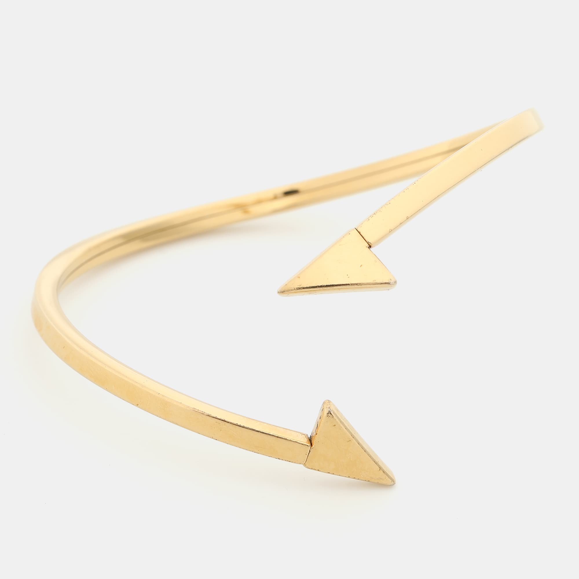 Chloe Gold Tone Metal Open Cuff Bracelet