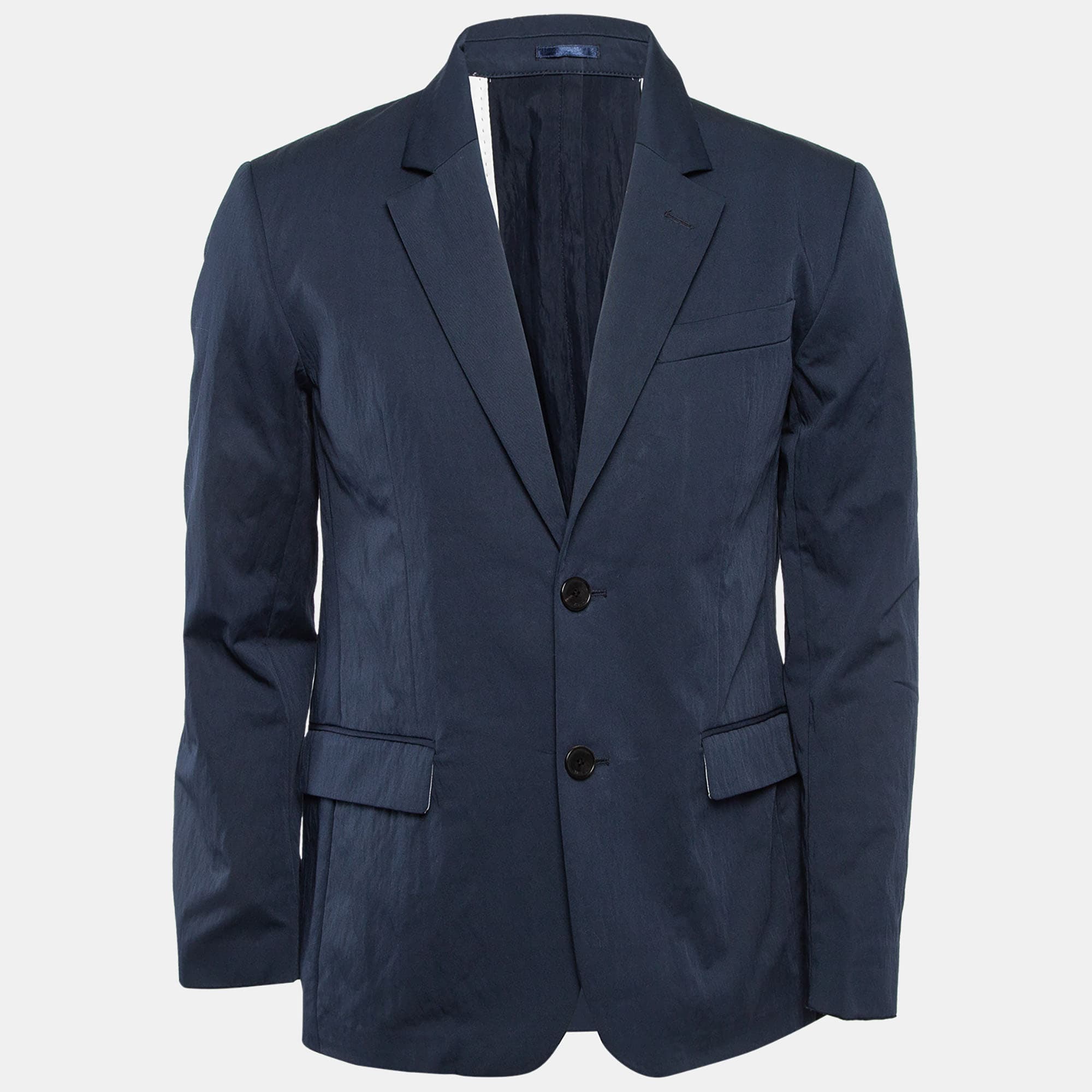 Zadig & Voltaire Navy Blue Cotton Blend Single Breasted Venice Blazer M