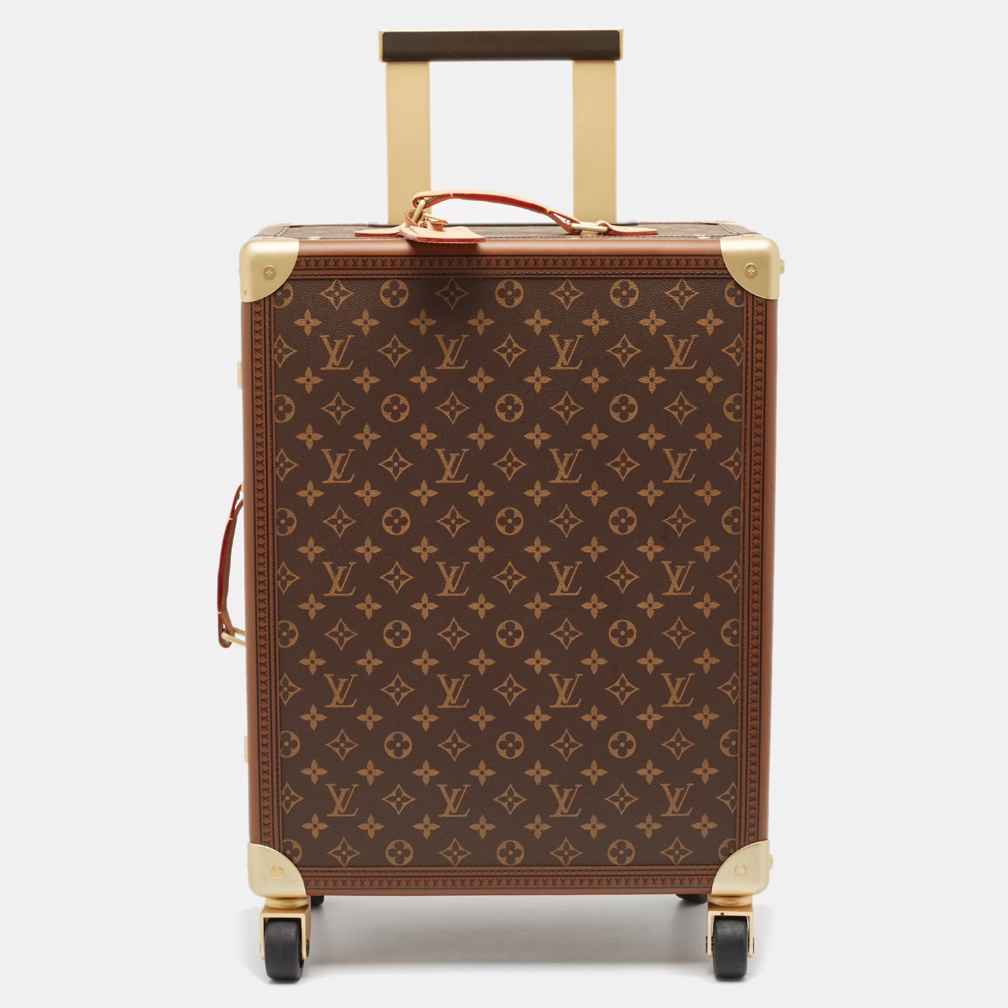 Louis Vuitton Brown Coated Canvas and Leather Suitcases