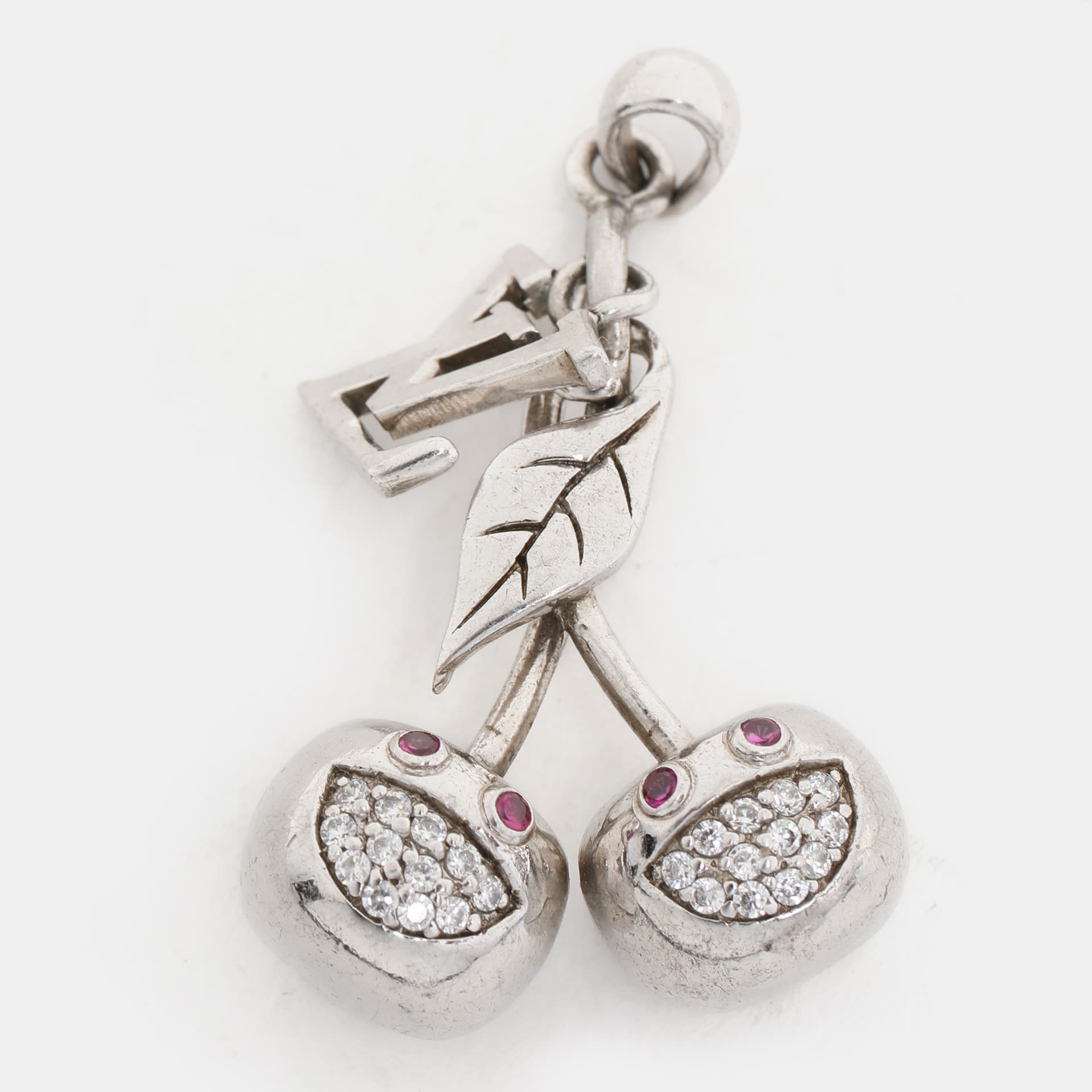 Louis Vuitton 925 Silver/Pink Crystals Cherry Blossom Bag Charm
