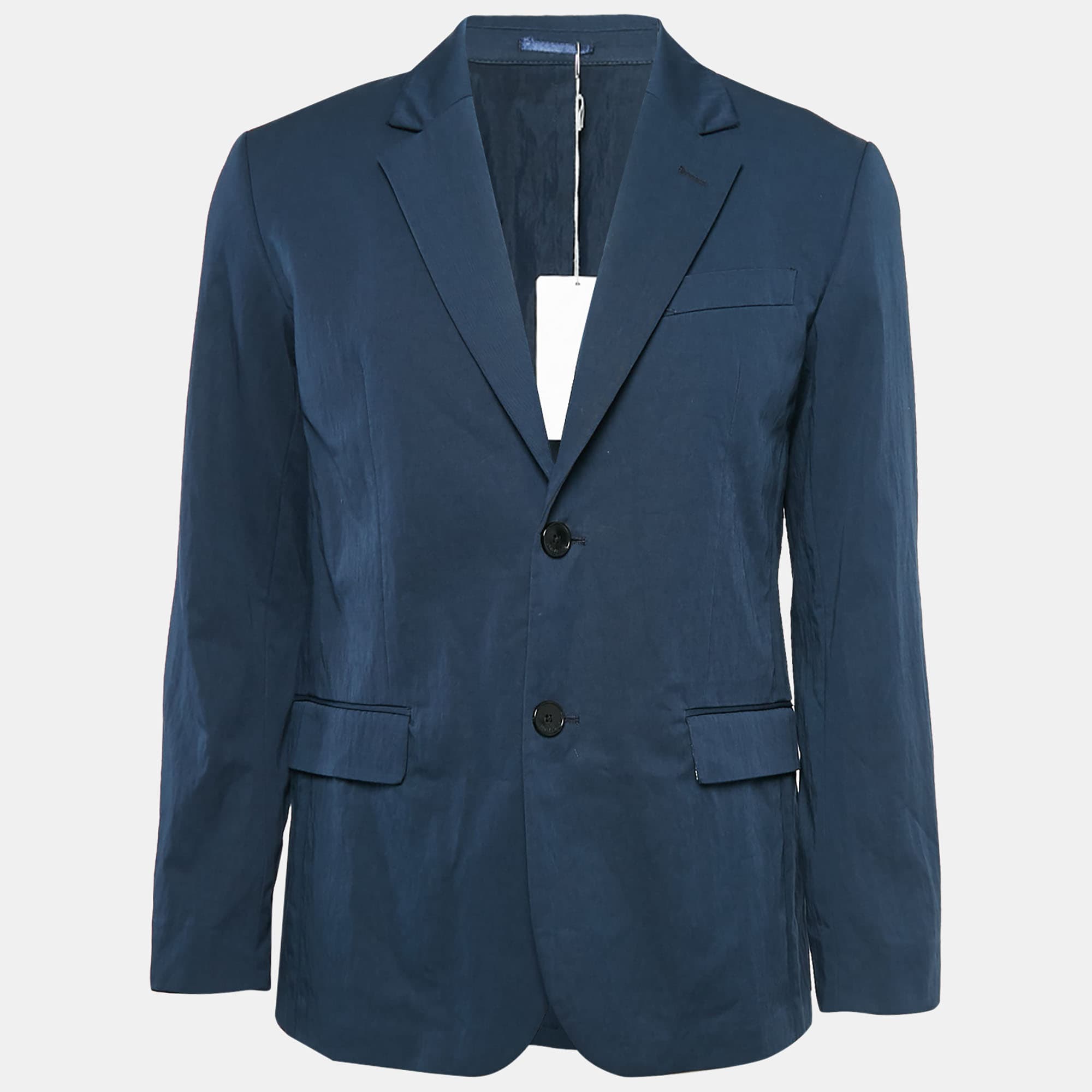 Zadig & Voltaire Marine Blue Cotton Blend Tailored Venice Blazer M