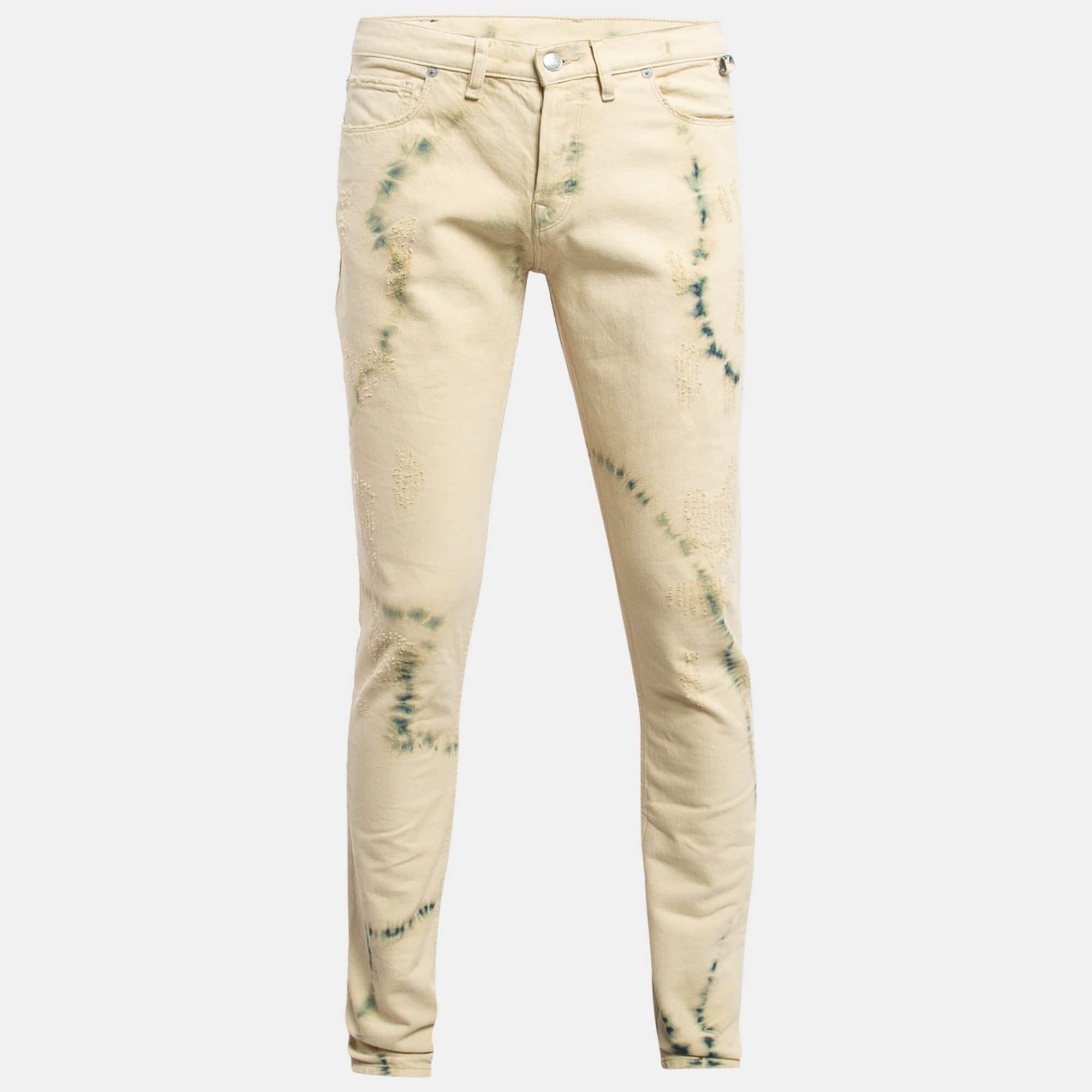 Zadig & Voltaire Cream Tie Dye Denim David Jeans S Waist 31"