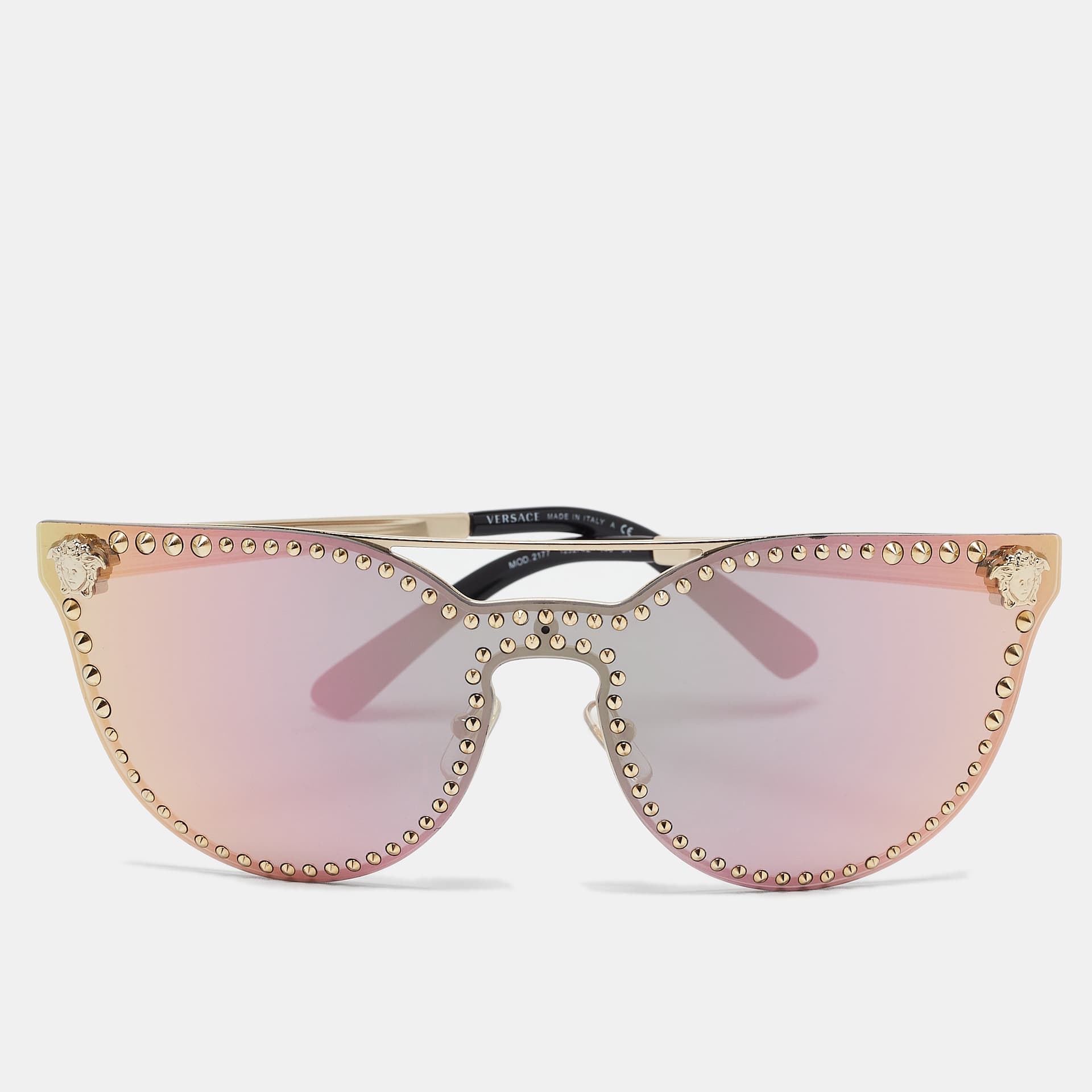 Versace Gold MOD 2177 Medusa Studded Cat Eye Sunglasses