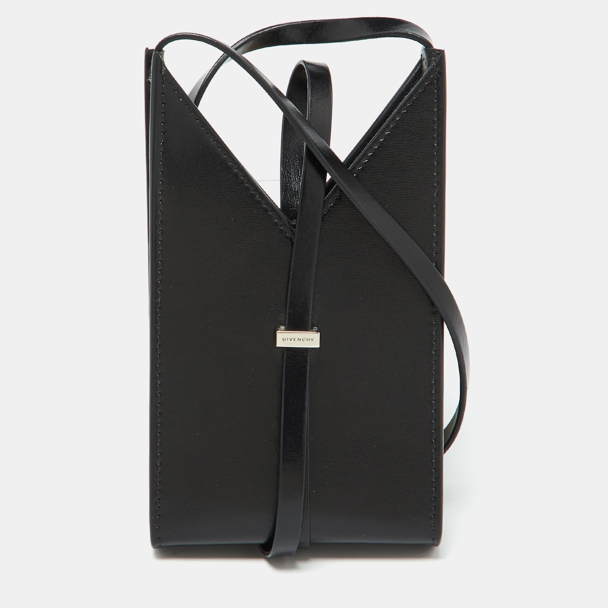 Givenchy Black Leather Micro Cut Out Crossbody Bag