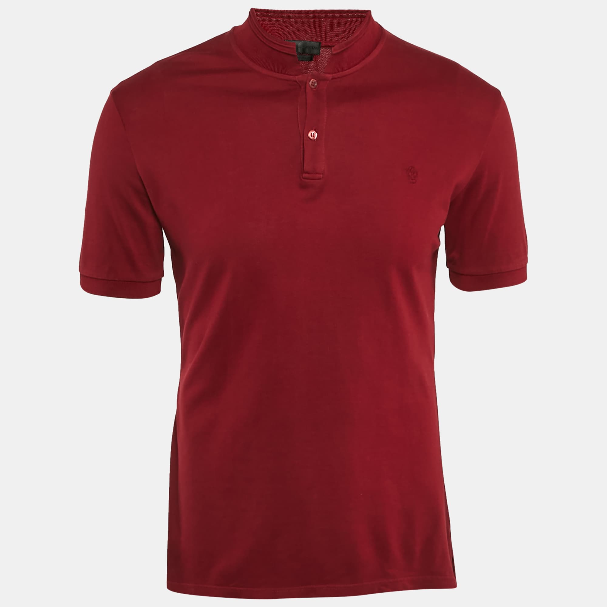 Alexander McQueen Burgundy Cotton Pique Polo T-Shirt M