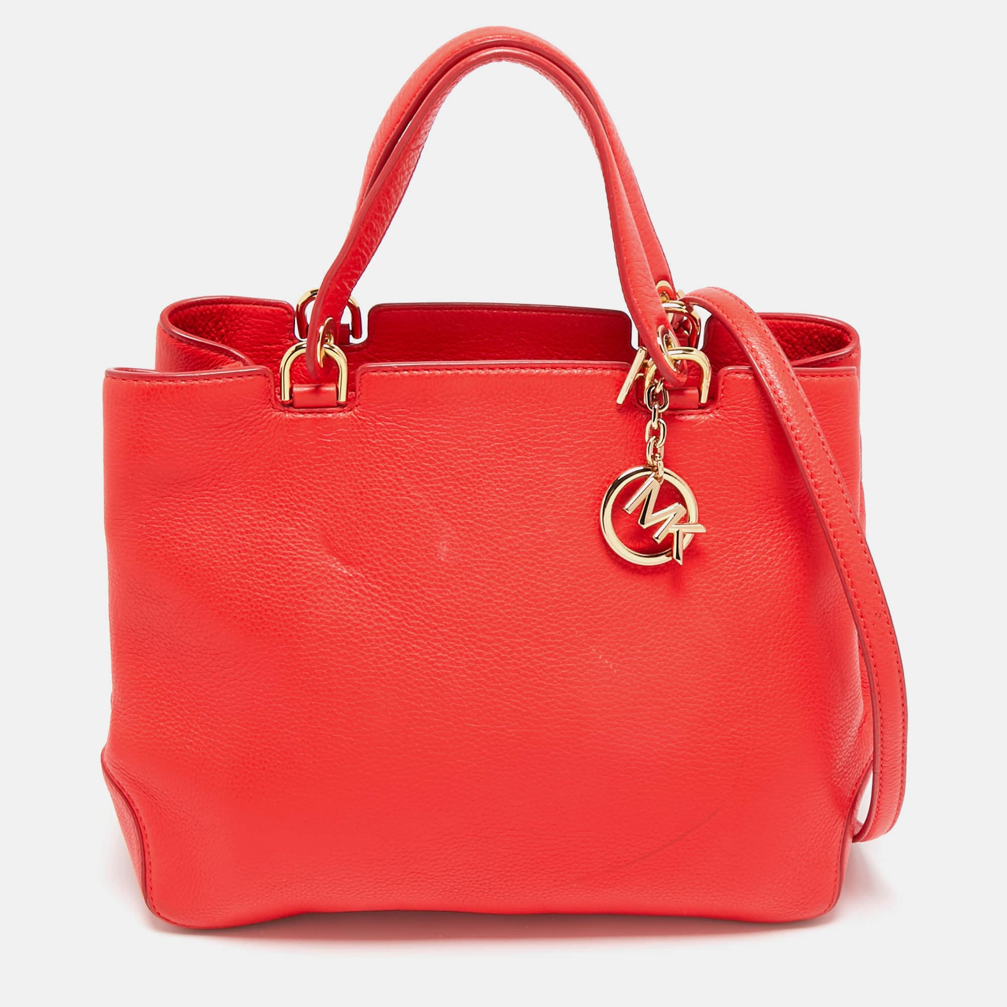 MICHAEL Michael Kors Red Soft Leather Anabelle Zip Tote