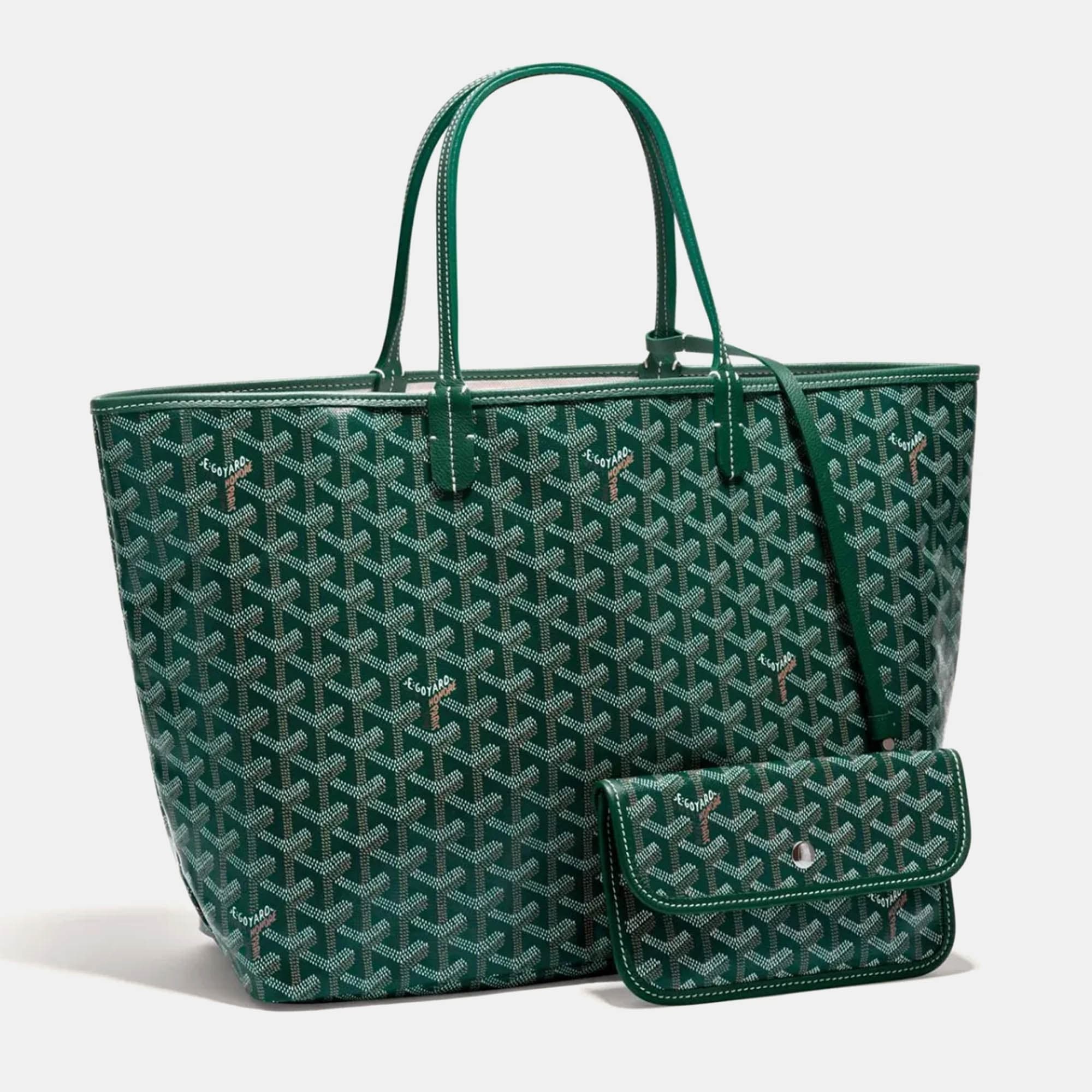 Goyard Green Goyardine Coated Canvas and Leather Saint Louis PM Tote Bag