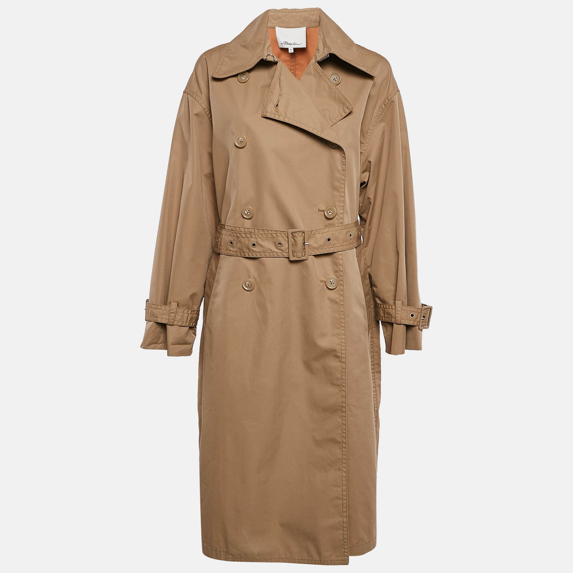 3.1 Phillip Lim Beige Gabardine Double Breasted Trench Coat M