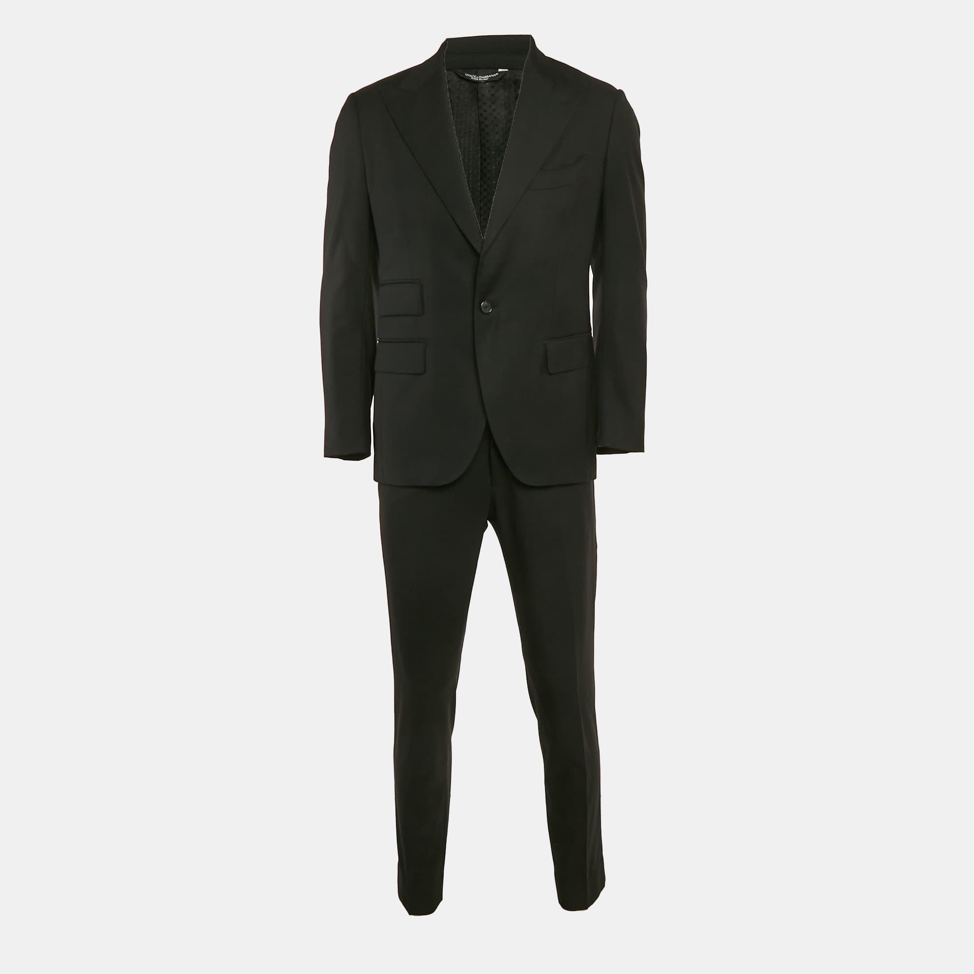 Dolce & Gabbana Black Wool Tailored Suit M