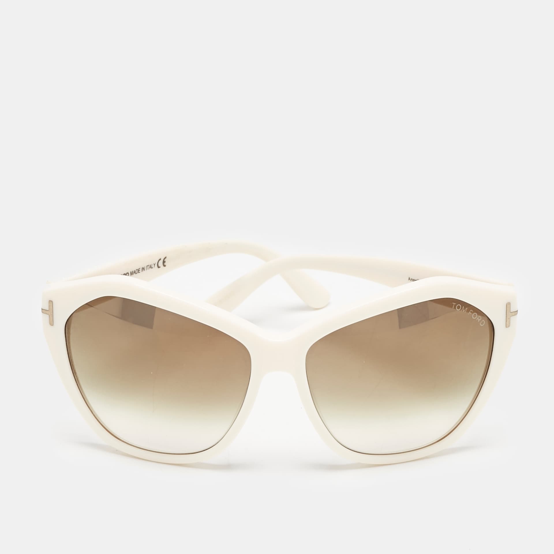 Tom Ford Ivory White/Brown Gradient TF317 Angelina Butterfly Sunglasses