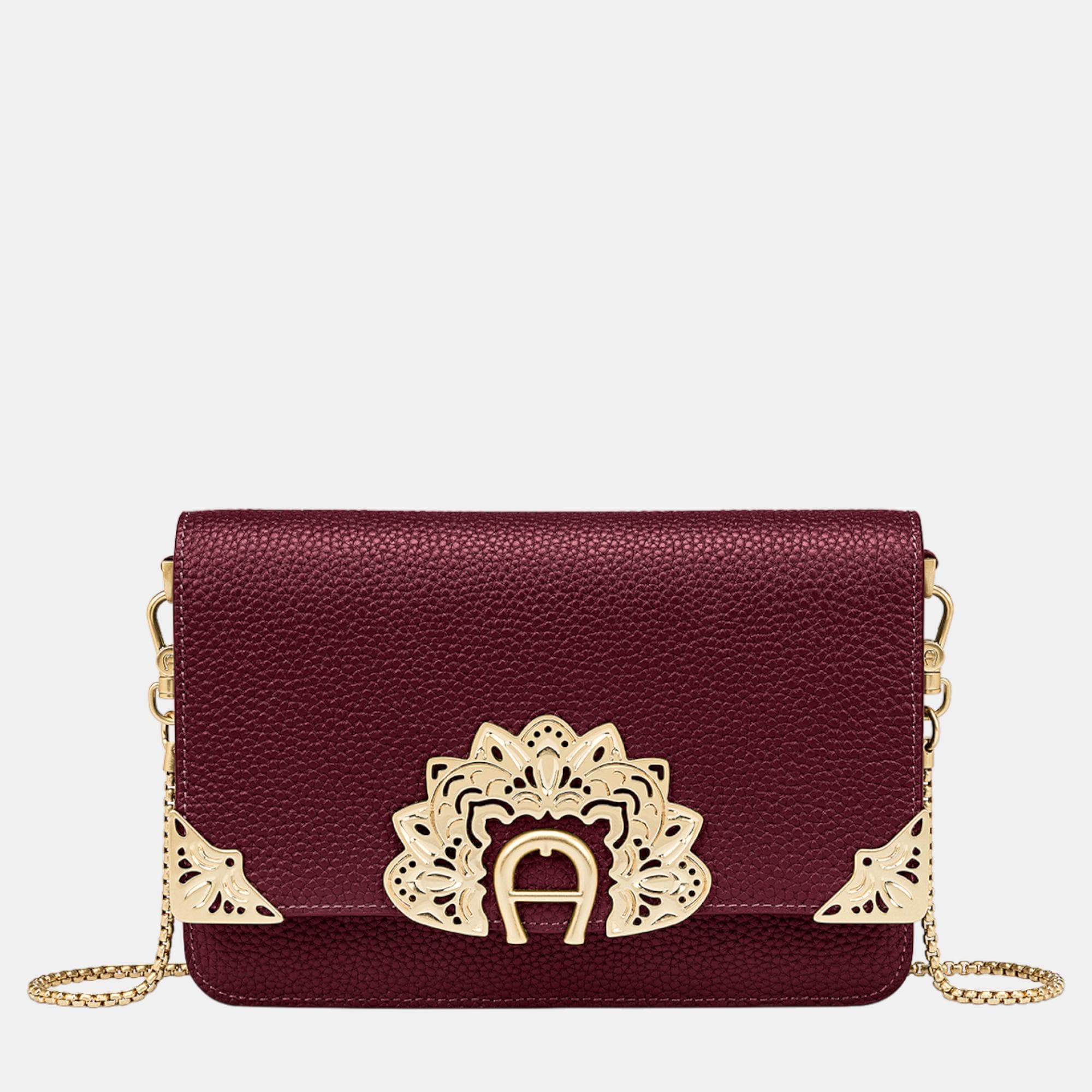Aigner Burgundy Metal Diadora Wallet