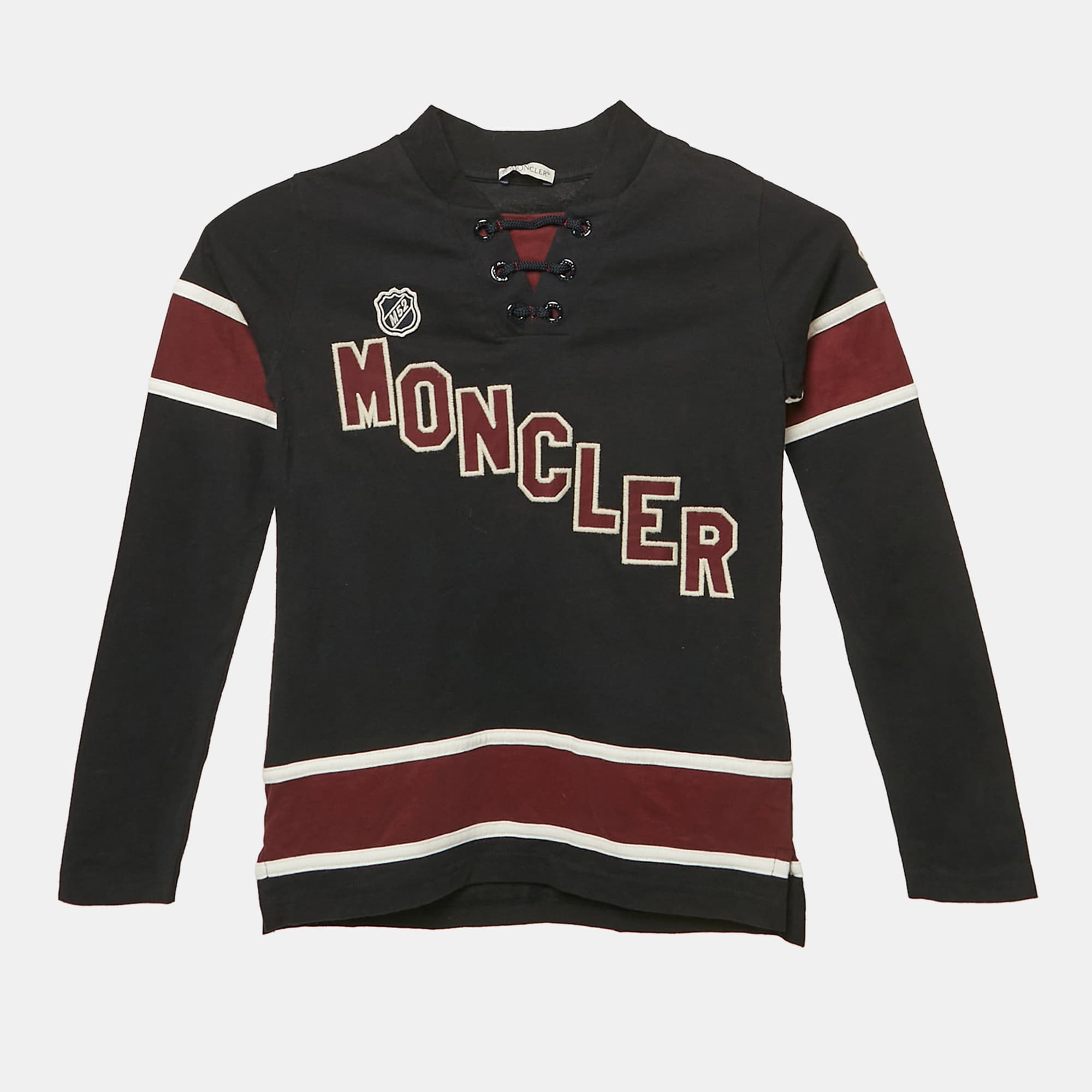 Moncler Navy Blue Logo Applique Jersey T-Shirt 8 Yrs