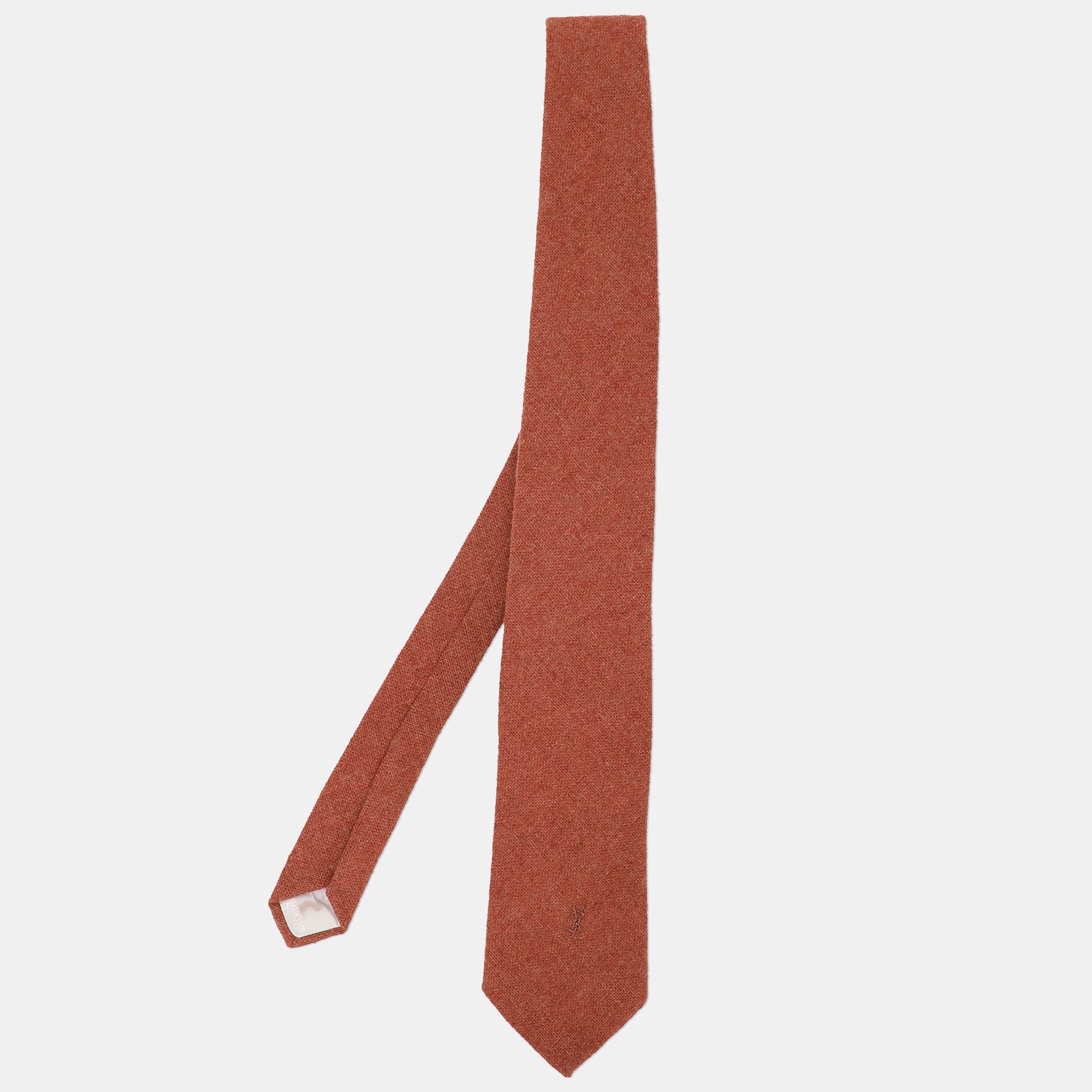 Yves Saint Laurent Brown Wool Tie
