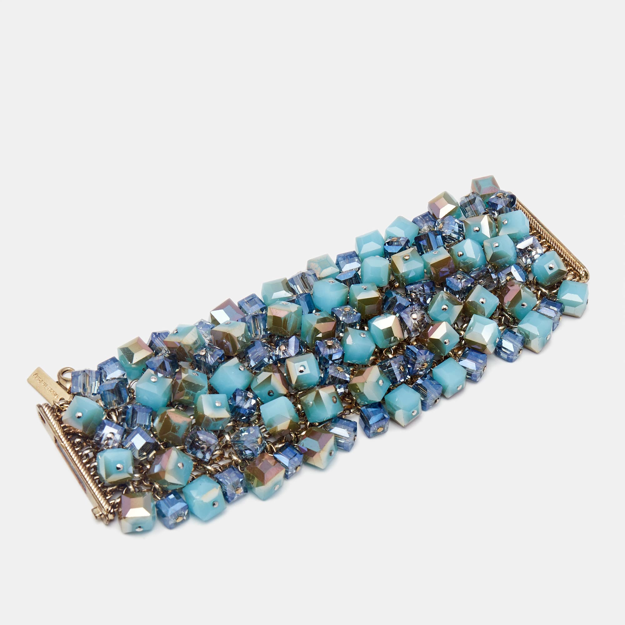 Etro Crystal Cluster Gold Tone Bracelet