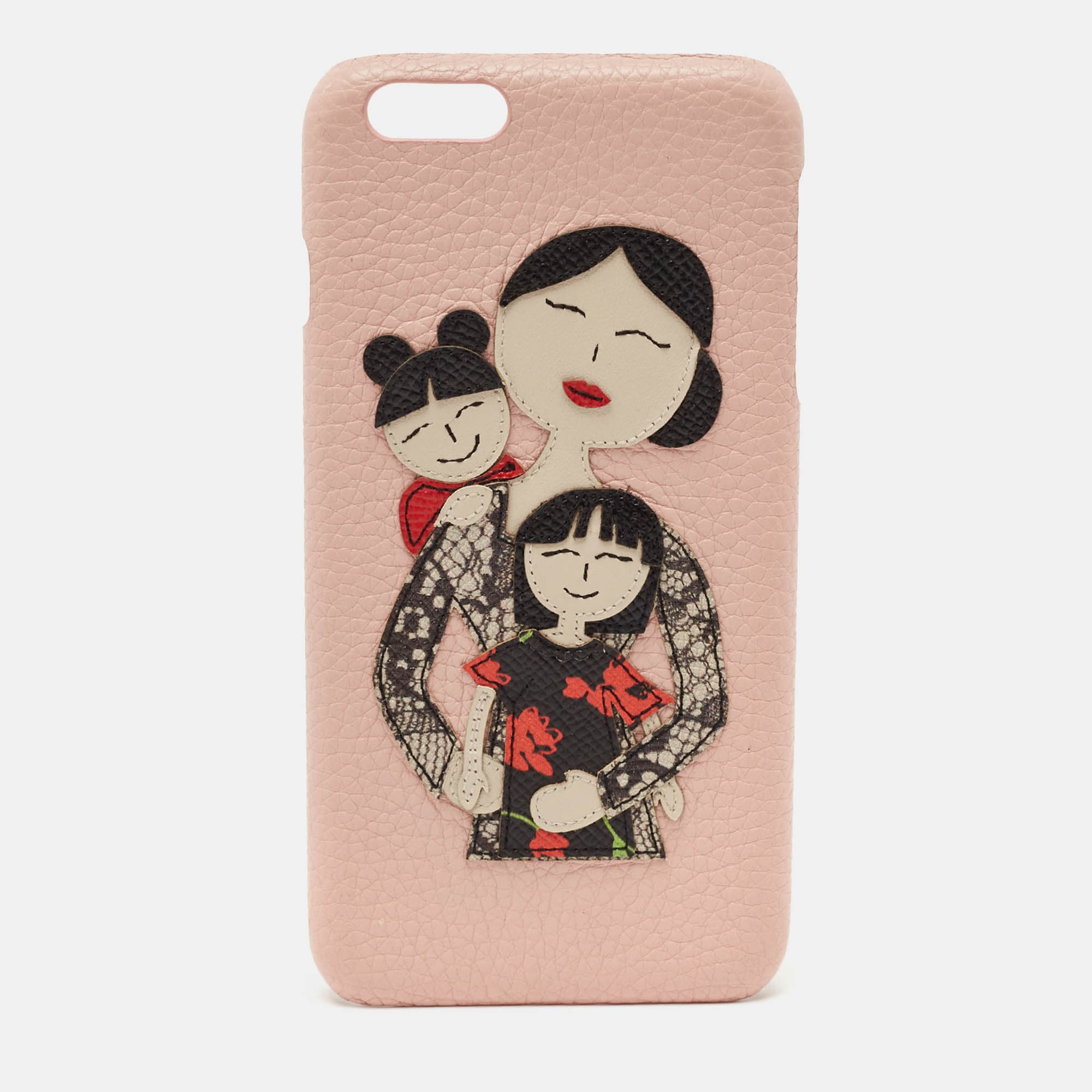Dolce & Gabbana Pink Leather Mother and Daughter iPhone 6/6s Plus Cover