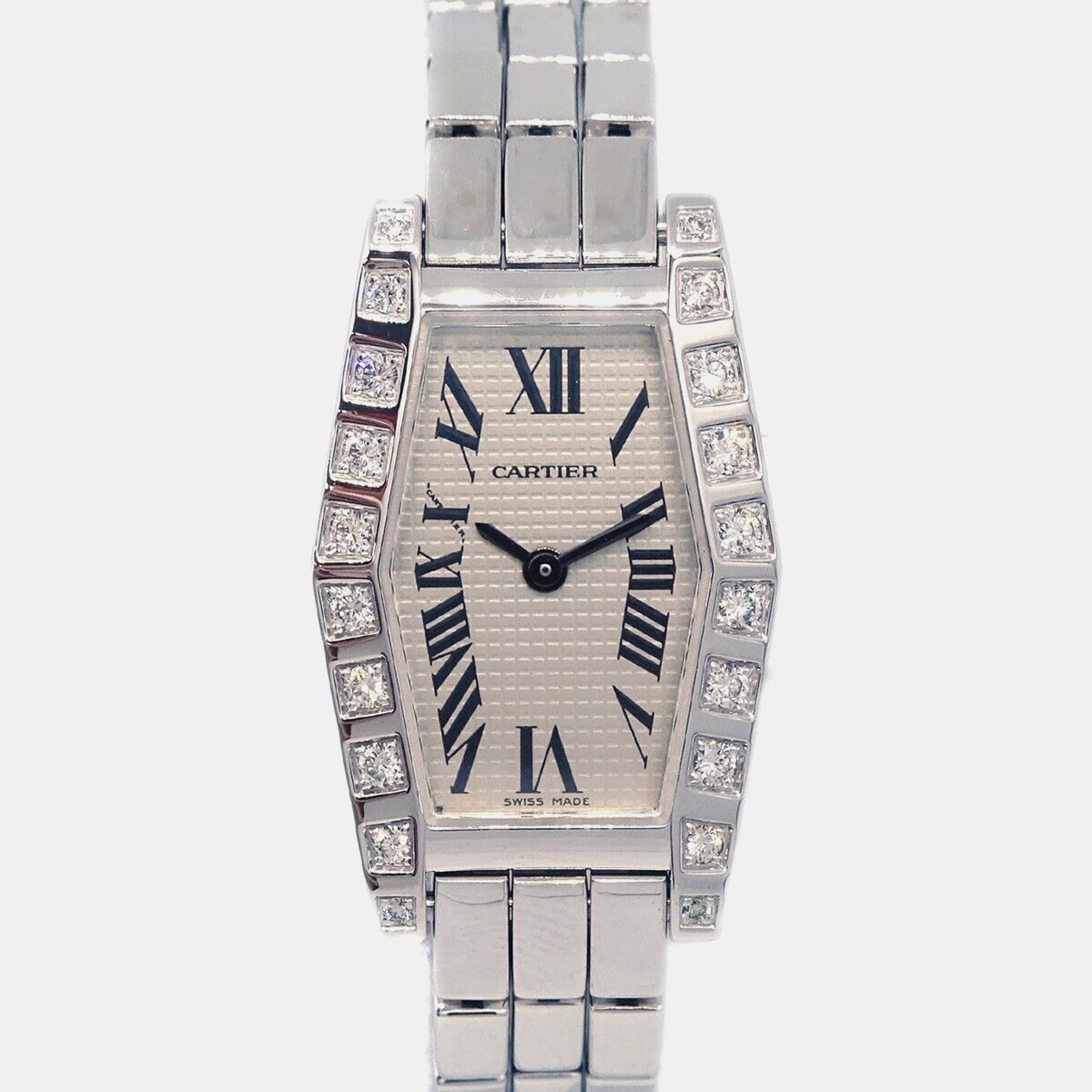 Cartier Laniere WJ2005W3 Quartz Silver 18k White Gold Women&rsquo;s Wristwatch 18 mm