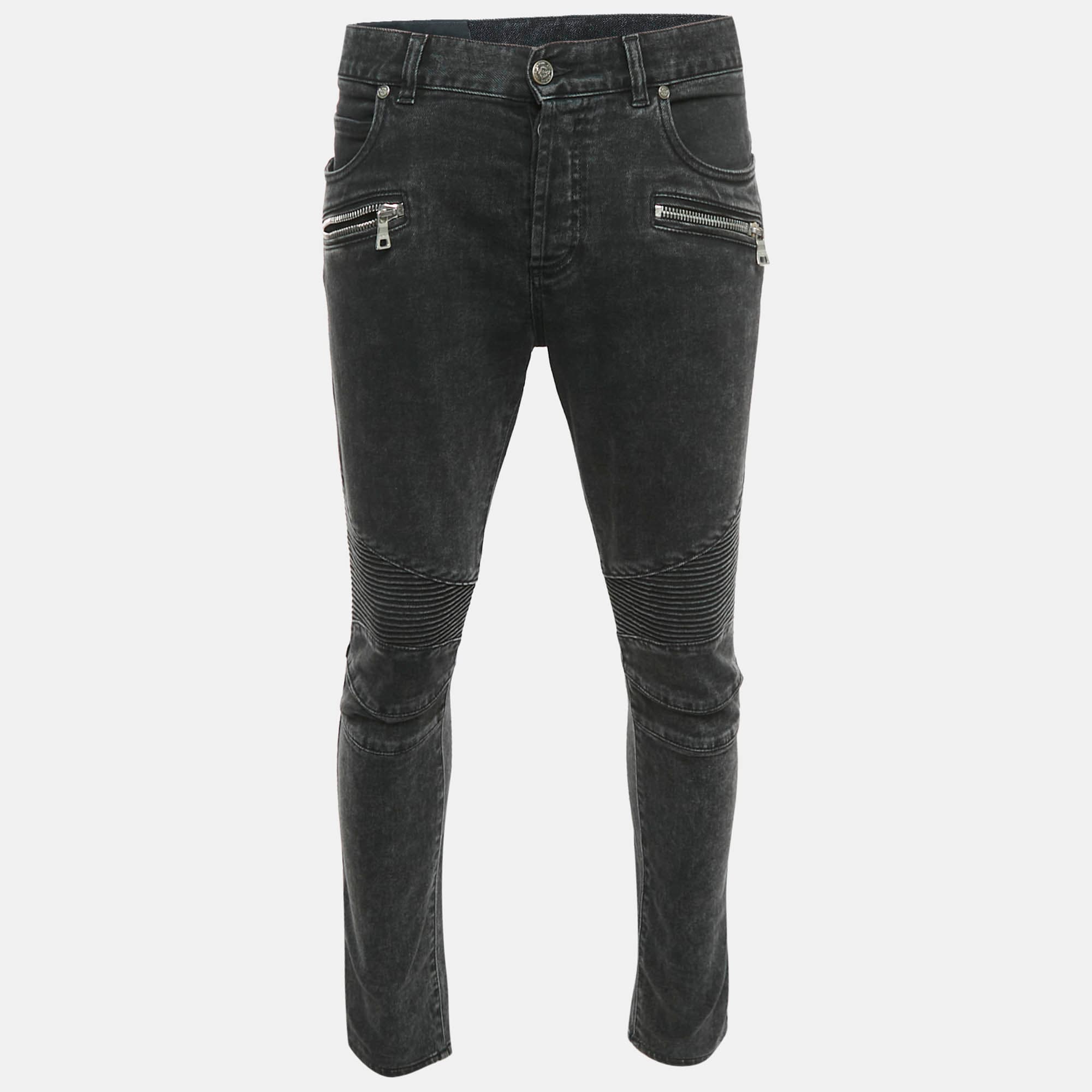 Balmain Grey Denim Slim Fit Jeans L Waist 35"