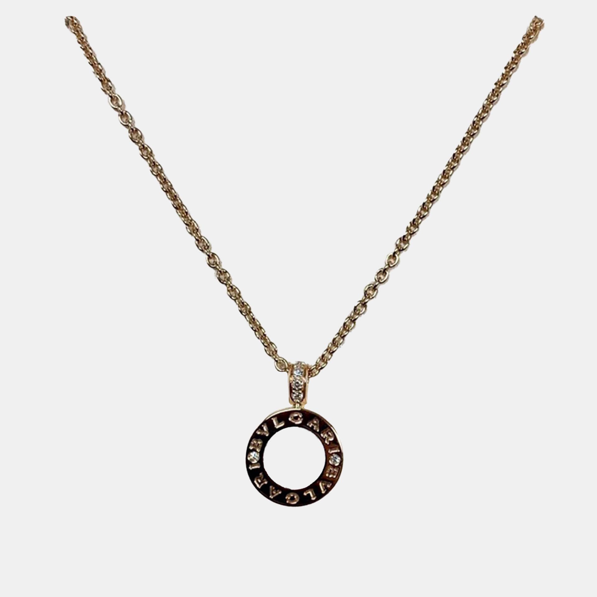 Bvlgari Bvlgari 18k Rose Gold Mother of Pearl Diamond Women's Necklace