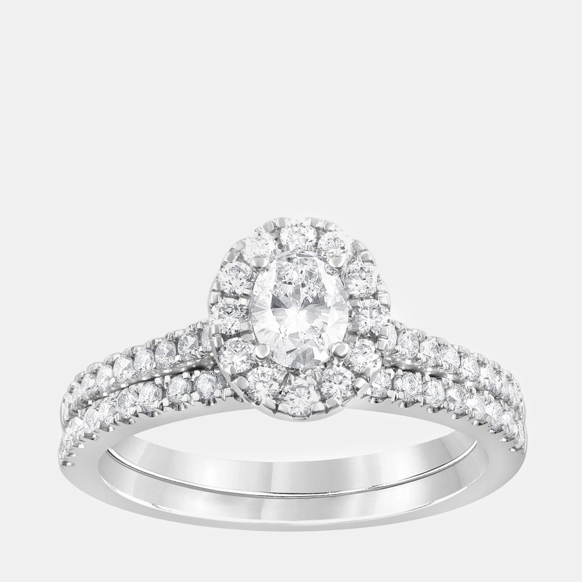 14K White Gold  Lab Grown Diamond Bridal Set (1 cts)
