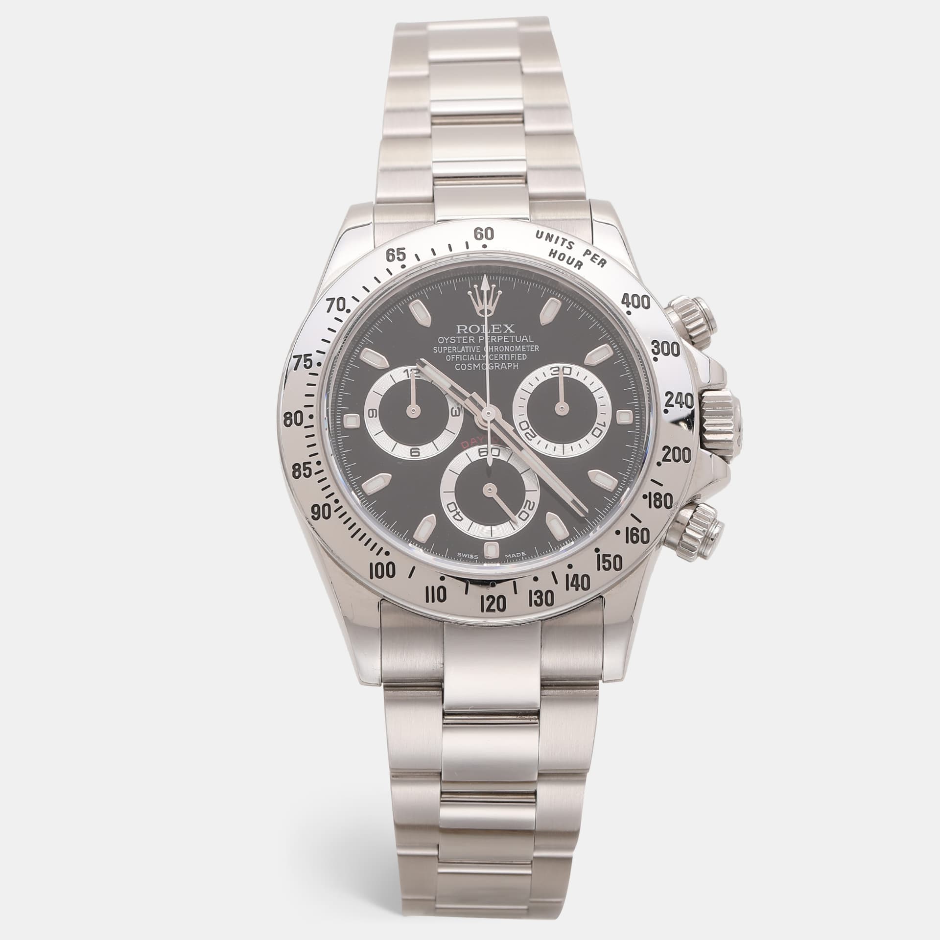 Rolex Cosmograph Daytona 116520 Black Dial Stainless Steel Men's Wristwatch 40 mm