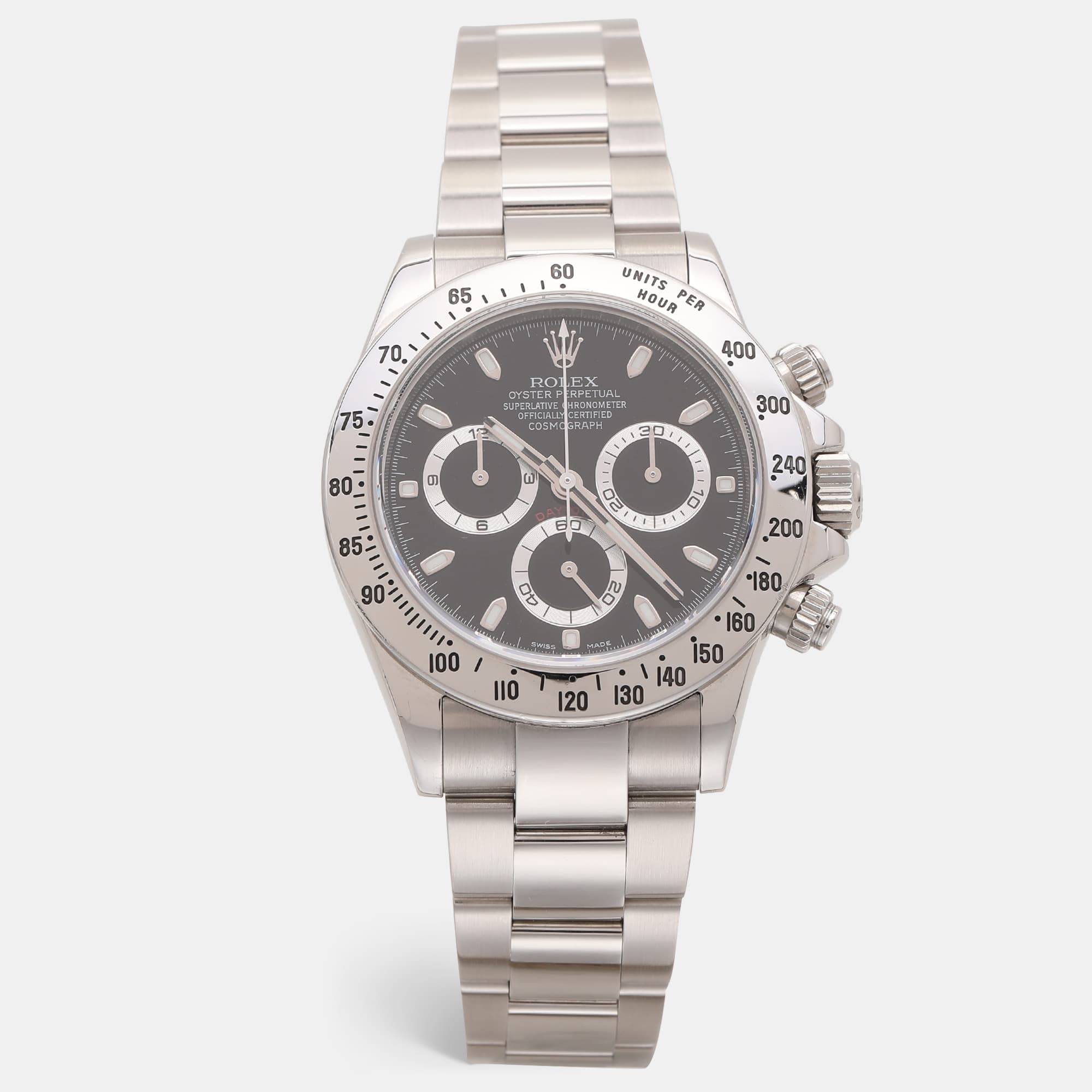 Rolex Cosmograph Daytona 116520 Black Dial Stainless Steel Men's Wristwatch 40 mm