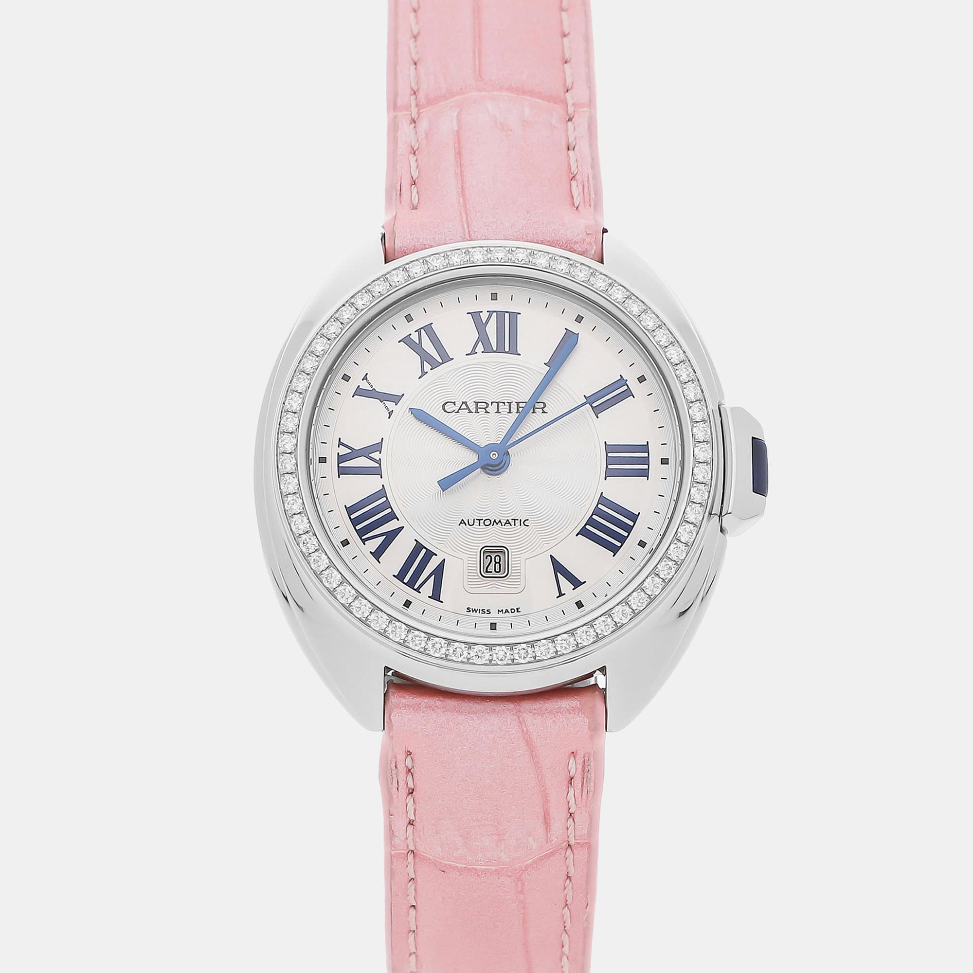 Cartier Cle De Cartier W4CL0005 Automatic Stainless Steel Silver Dial Women's Wristwatch 35mm