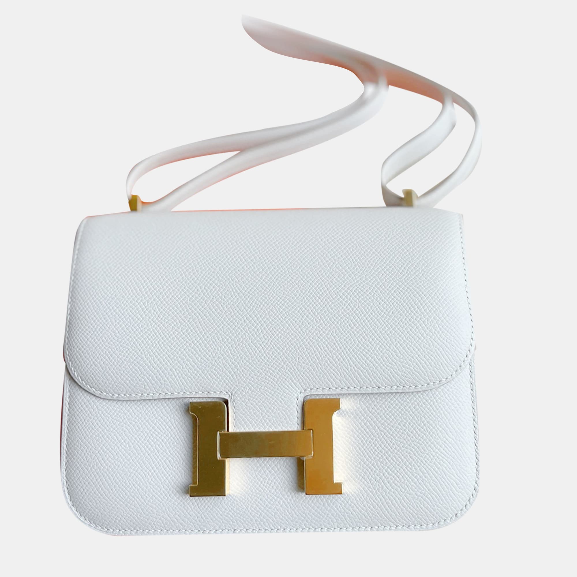 Hermes Milk Grey Epsom Leather Constance 19 Shoulder Bag