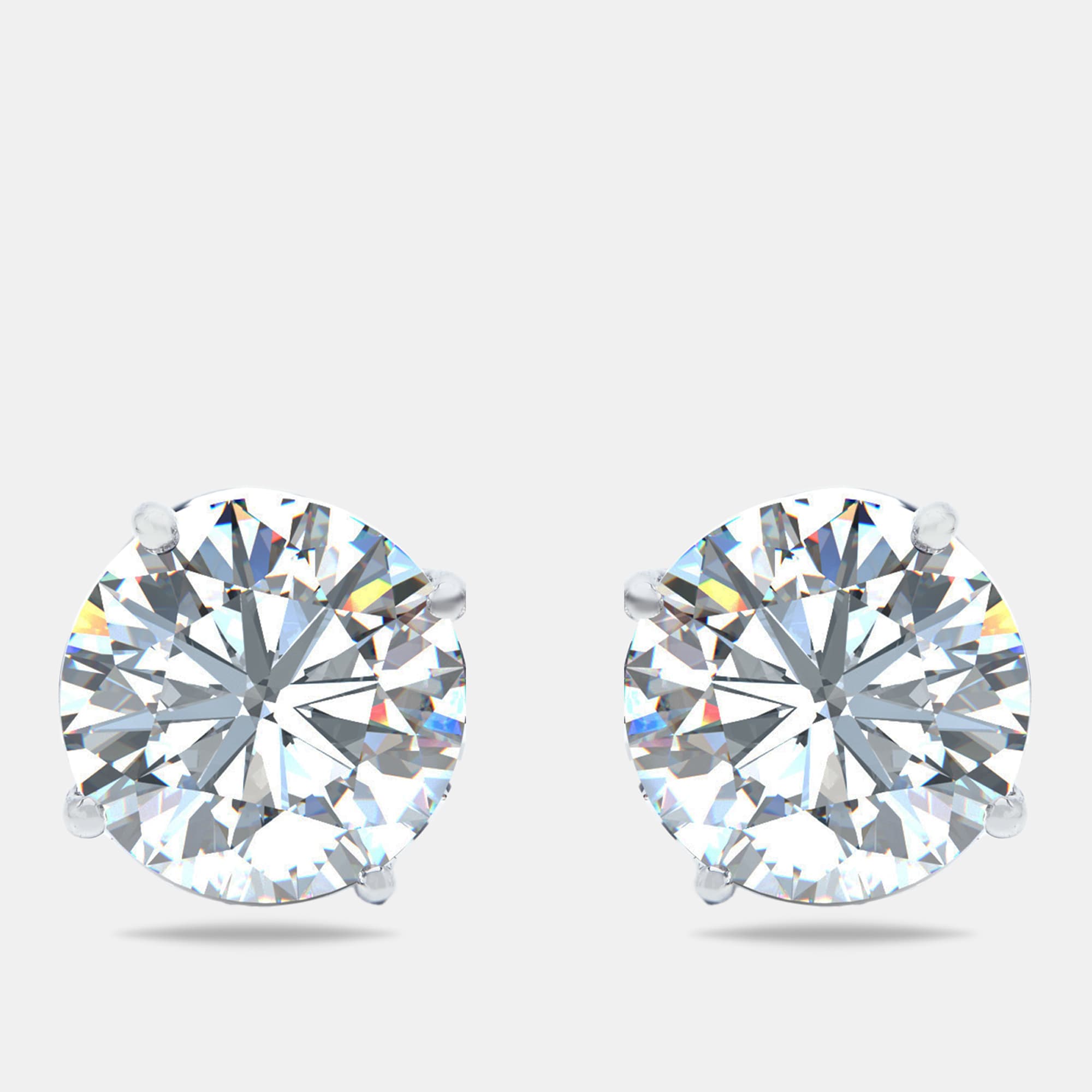 10.00 cts Round Brilliant Cut Lab Grown Diamond 18k White Gold Earrings