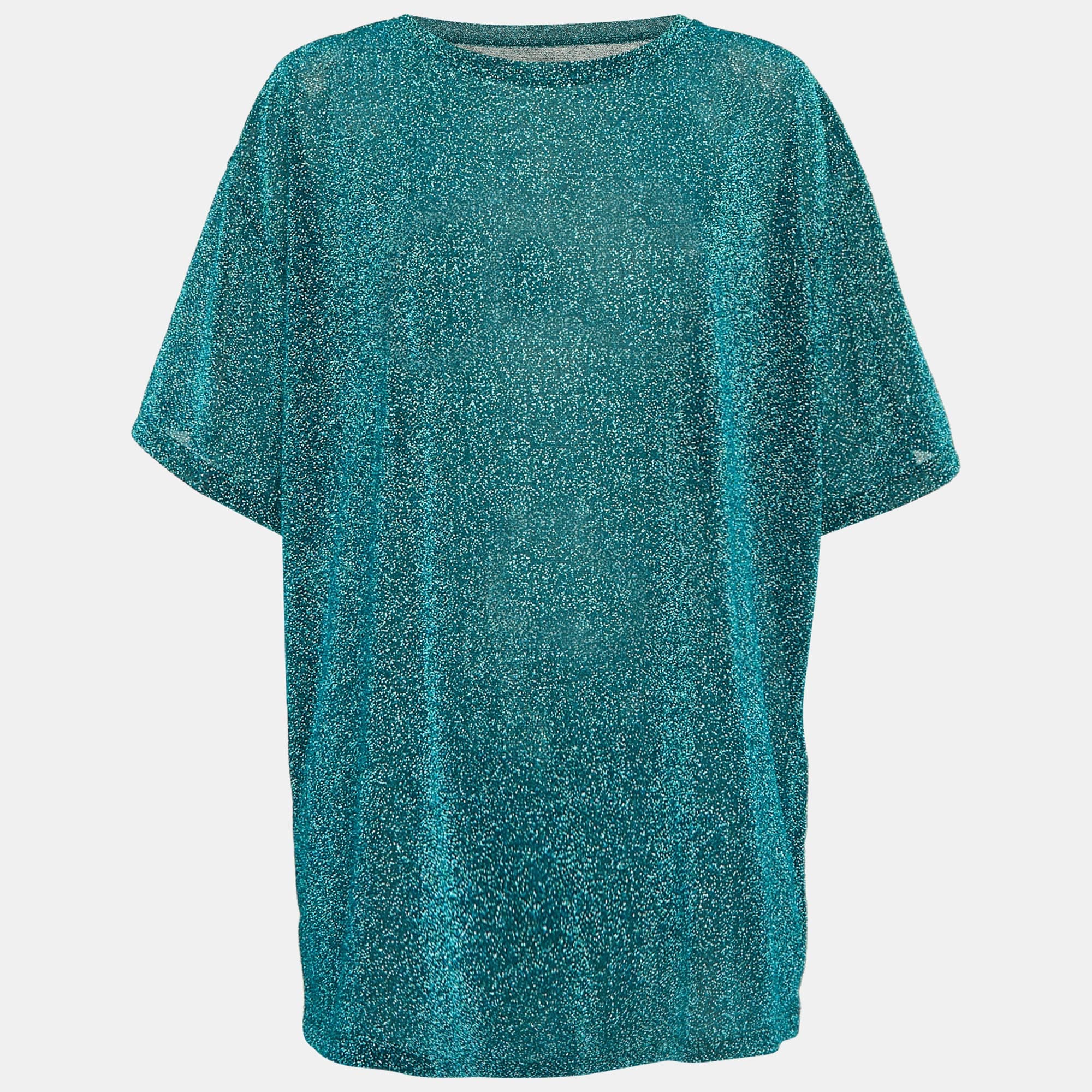 Maison Martin Margiela Blue Lurex Knit T-Shirt M