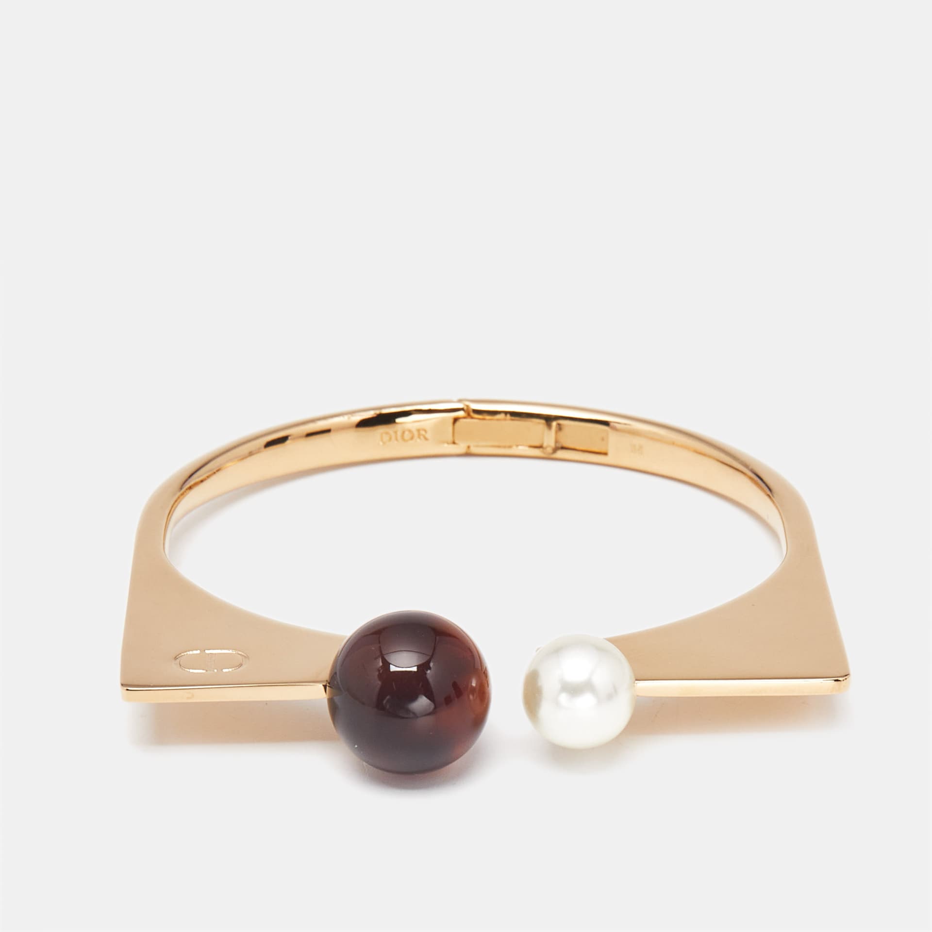 Dior Tribales Resin Faux Pearl Gold Tone Bracelet M