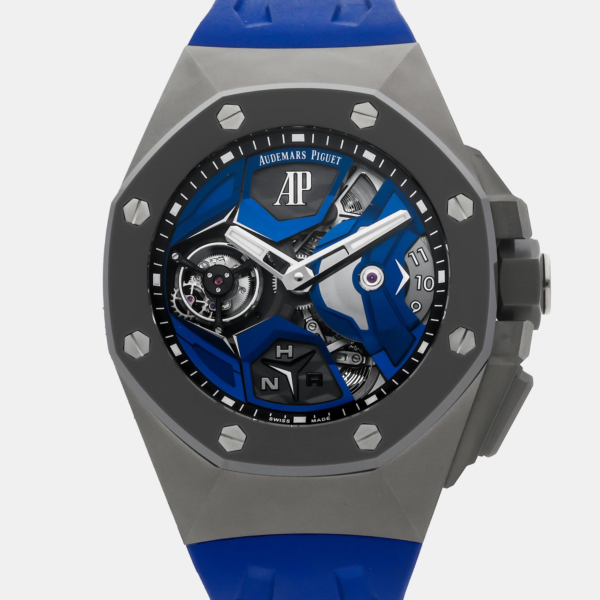 Audemars Piguet Royal Oak Concept Flying Tourbillon GMT 26589IO.OO.D030CA.01 Manual Winding Titanium Skeleton Dial Men's Wristwatch 44mm